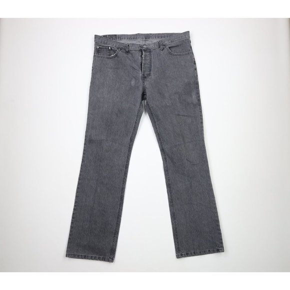 Men's Distressed Button Fly Wide Leg Jeans